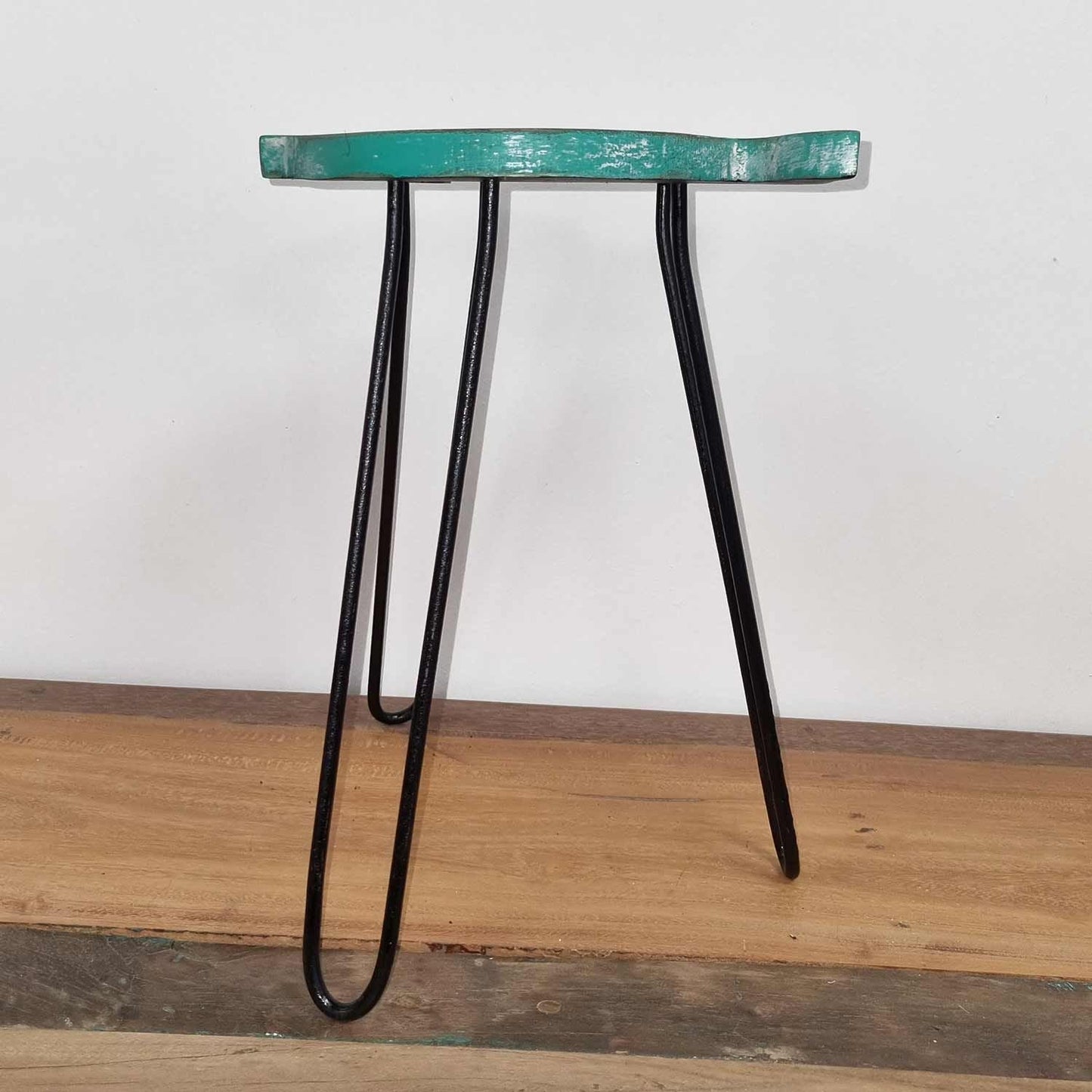 Albasia Wood Fish Stand - Turquoise - Luna Panther