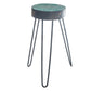 Albasia Wood Plant Stand - Turquoise & gold detail - Luna Panther