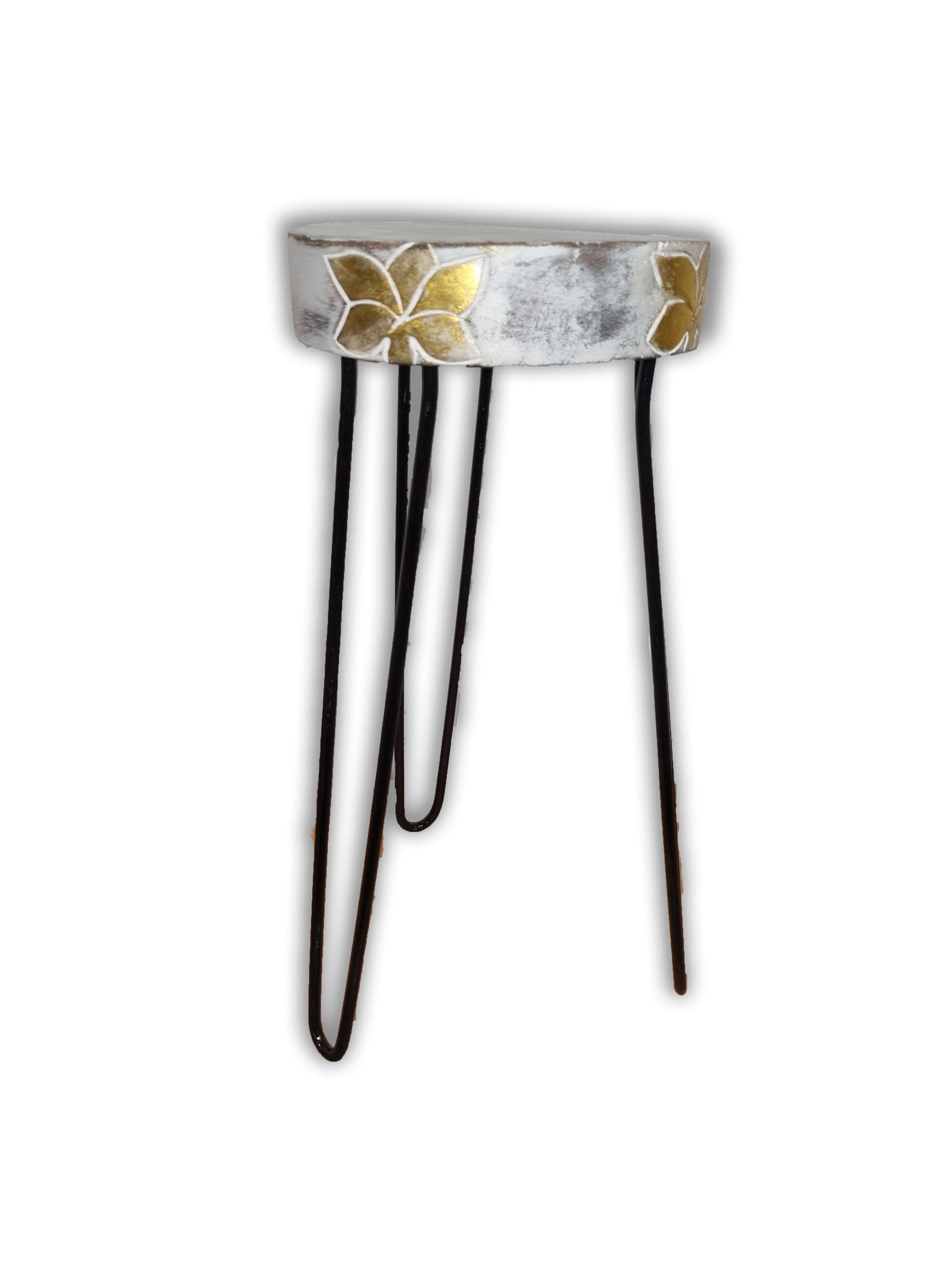 Albasia Wood Plant Stand - Whitewash - Luna Panther