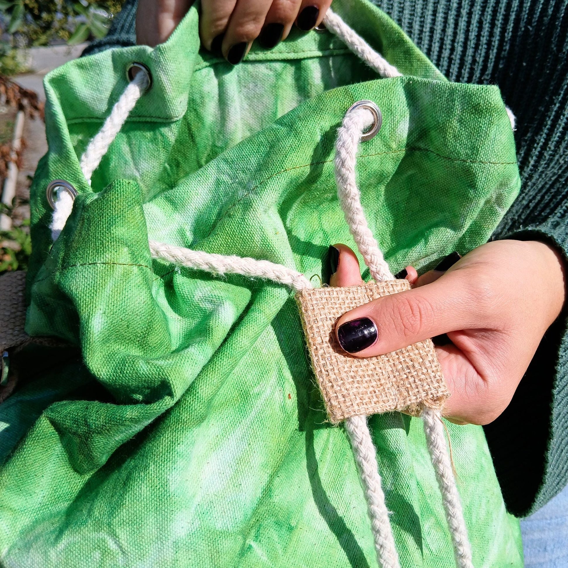 All Natural Backpack - Green Stonewash - Tree of Life - Luna Panther