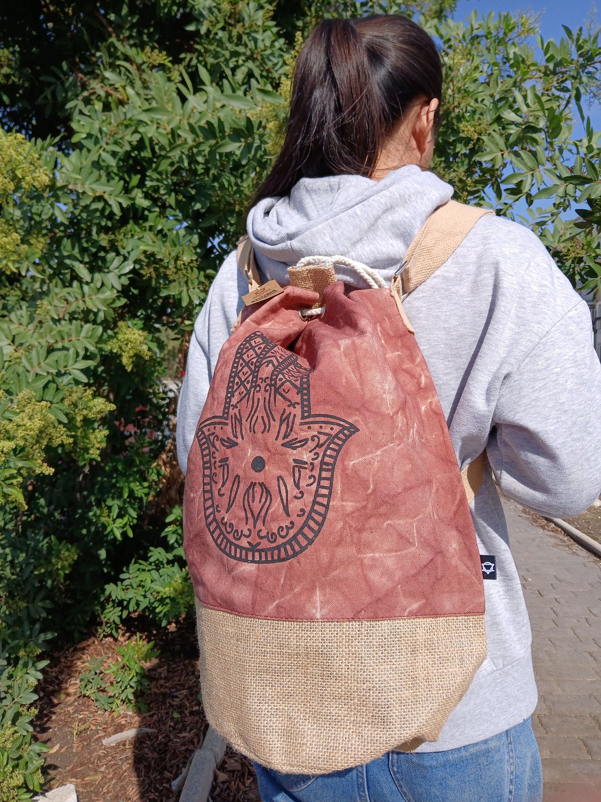 All Natural Backpack - Terracotta Stonewash - Hamsa - Luna Panther