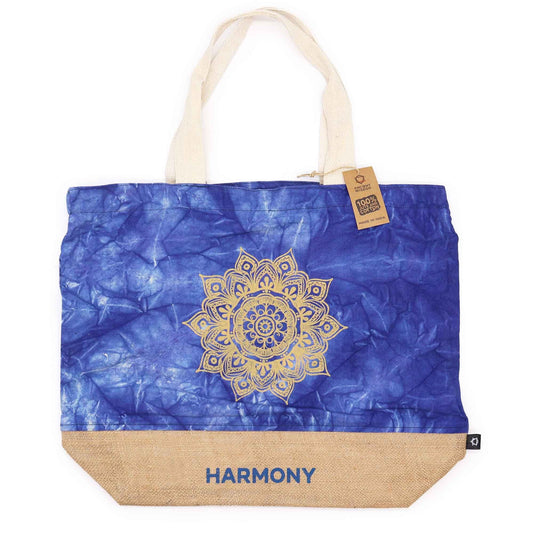 Polished All Natural Bag - Blue Stonewash - Mandala - Harmony featuring natural patterning and unique variations - Luna Panther