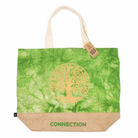 All Natural Bag - Green Stonewash - Tree of Life - Connection - Luna Panther alternate view