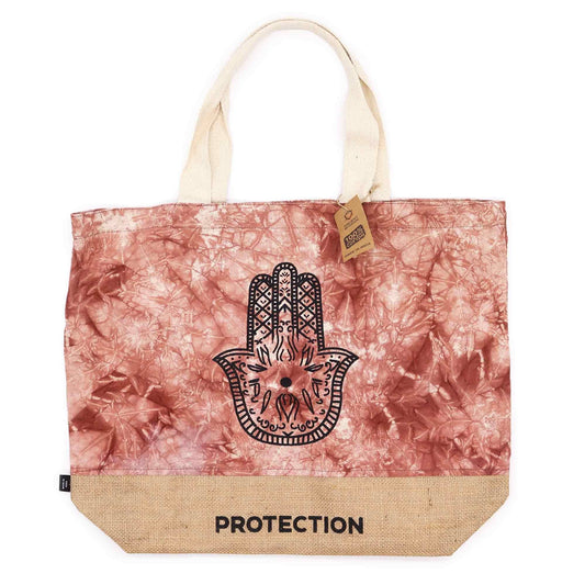 Polished All Natural Bag - Terracotta Stonewash - Hamsa - Protection featuring natural patterning and unique variations - Luna Panther