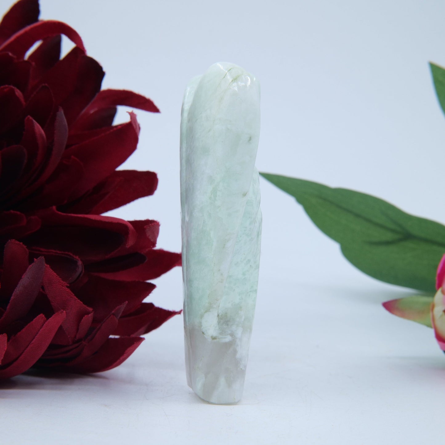 Polished Amazonite Angel 80Mm featuring aqua-green tone with silky sheen - Luna Panther
