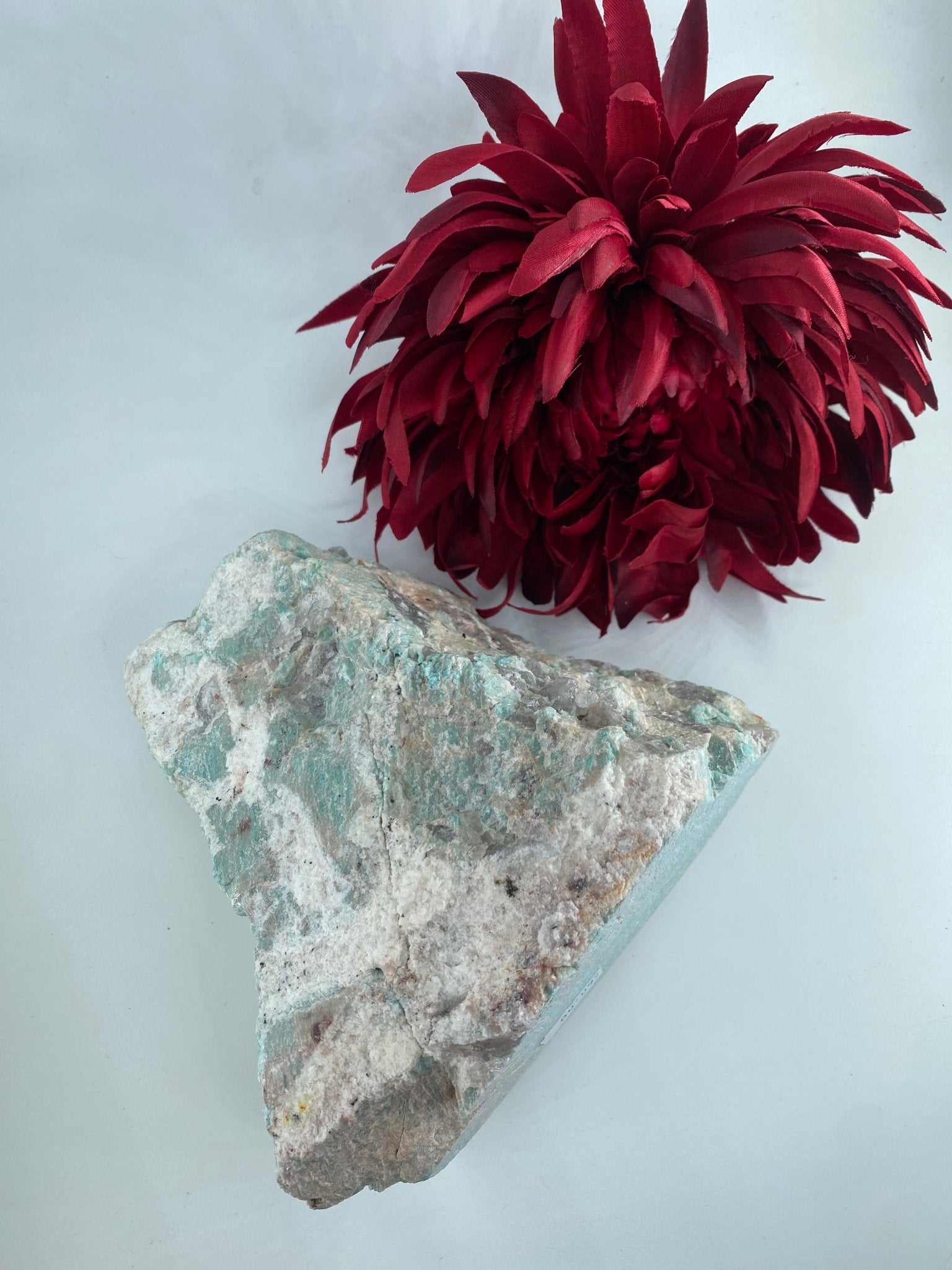 Polished Amazonite Cut Base 1671G featuring aqua-green tone with silky sheen - Luna Panther