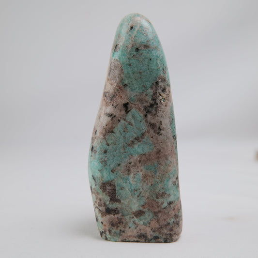 Amazonite Freeform — 286 g (115 mm) — one-of-a-kind natural crystal, product image 1 of 6.