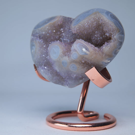 Amethyst Agate Druzy Heart 203g — one-of-a-kind natural crystal, product image 2 of 6. alternate view