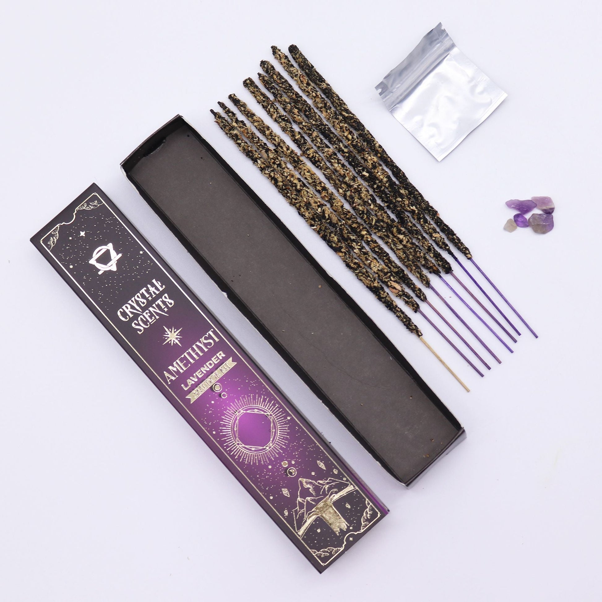 Amethyst Crystal Scents Smudge Incense - Lavender - Luna Panther