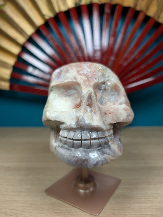 Natural Amethyst Druzy Skull on Rotating Stand 1300g featuring rich purple colour and natural clarity - Luna Panther