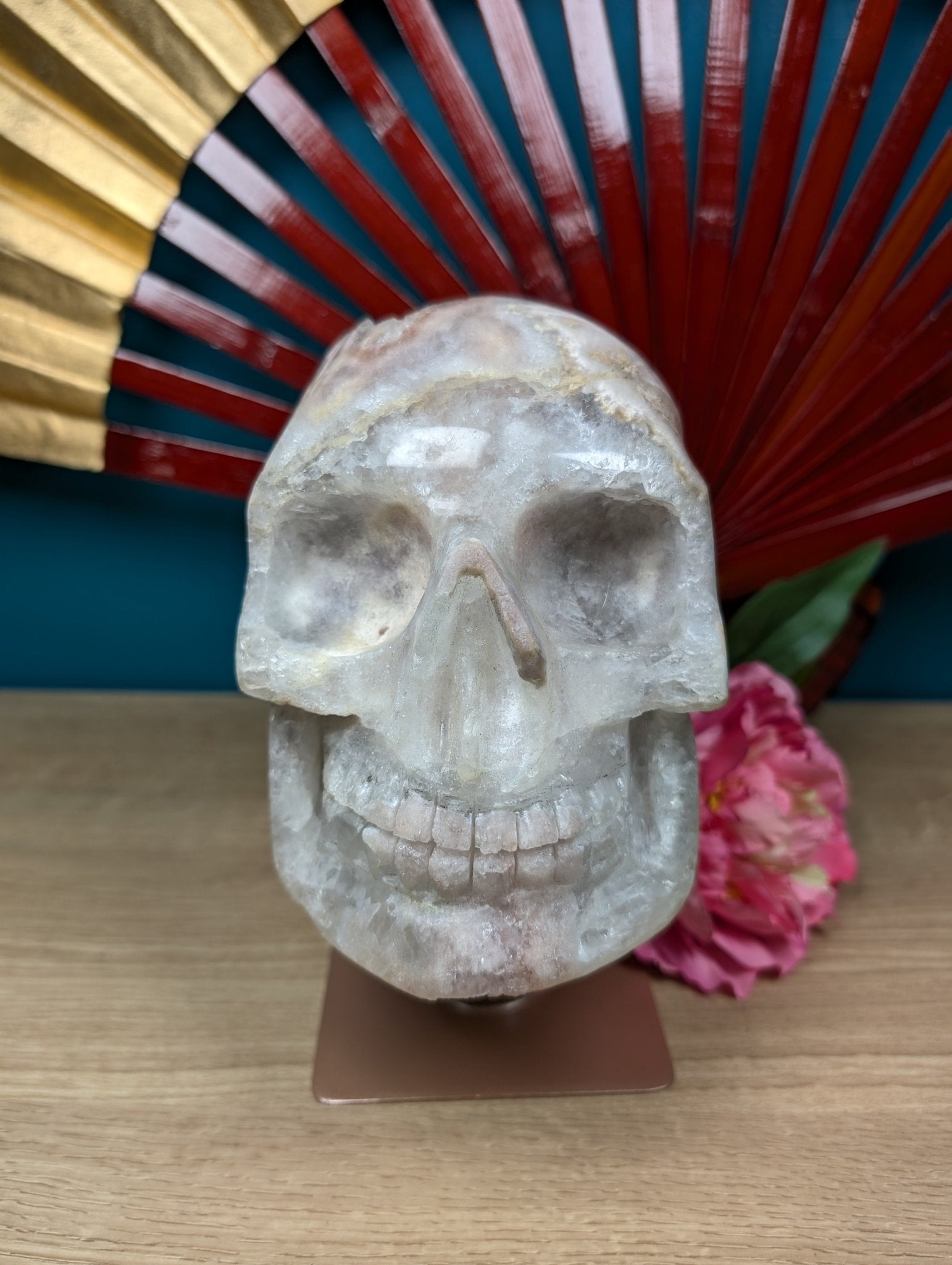 Natural Amethyst Druzy Skull on Rotating Stand 3410g featuring rich purple colour and natural clarity - Luna Panther
