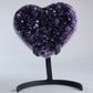 Amethyst Heart 1535g on Custom Stand - Luna Panther