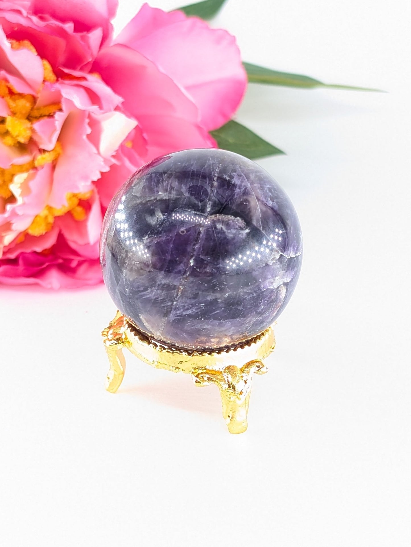 Polished Amethyst Sphere - 40mm - 97g featuring rich purple colour and natural clarity - Luna Panther
