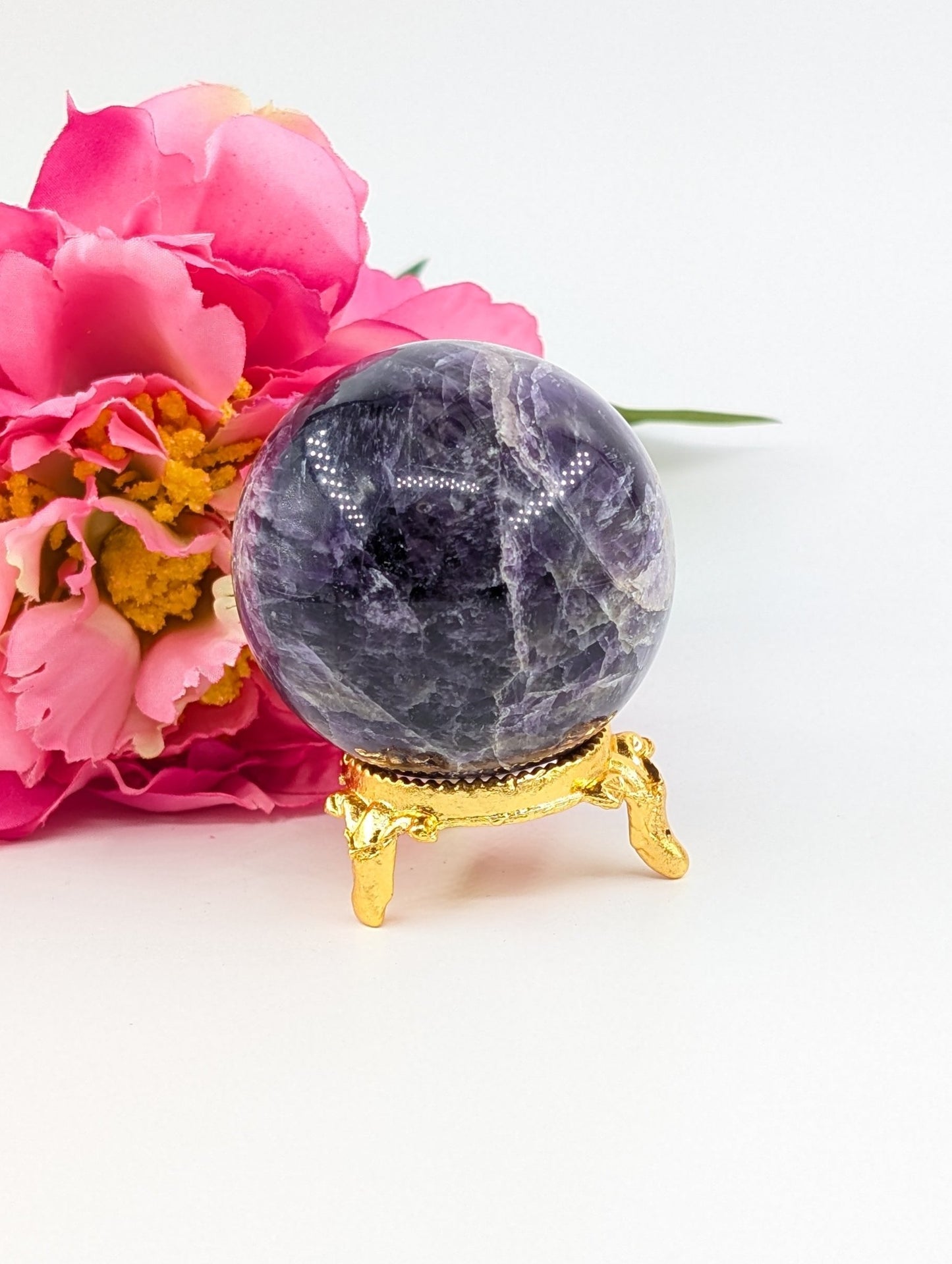 Polished Amethyst Sphere - 50mm - 187g featuring rich purple colour and natural clarity - Luna Panther
