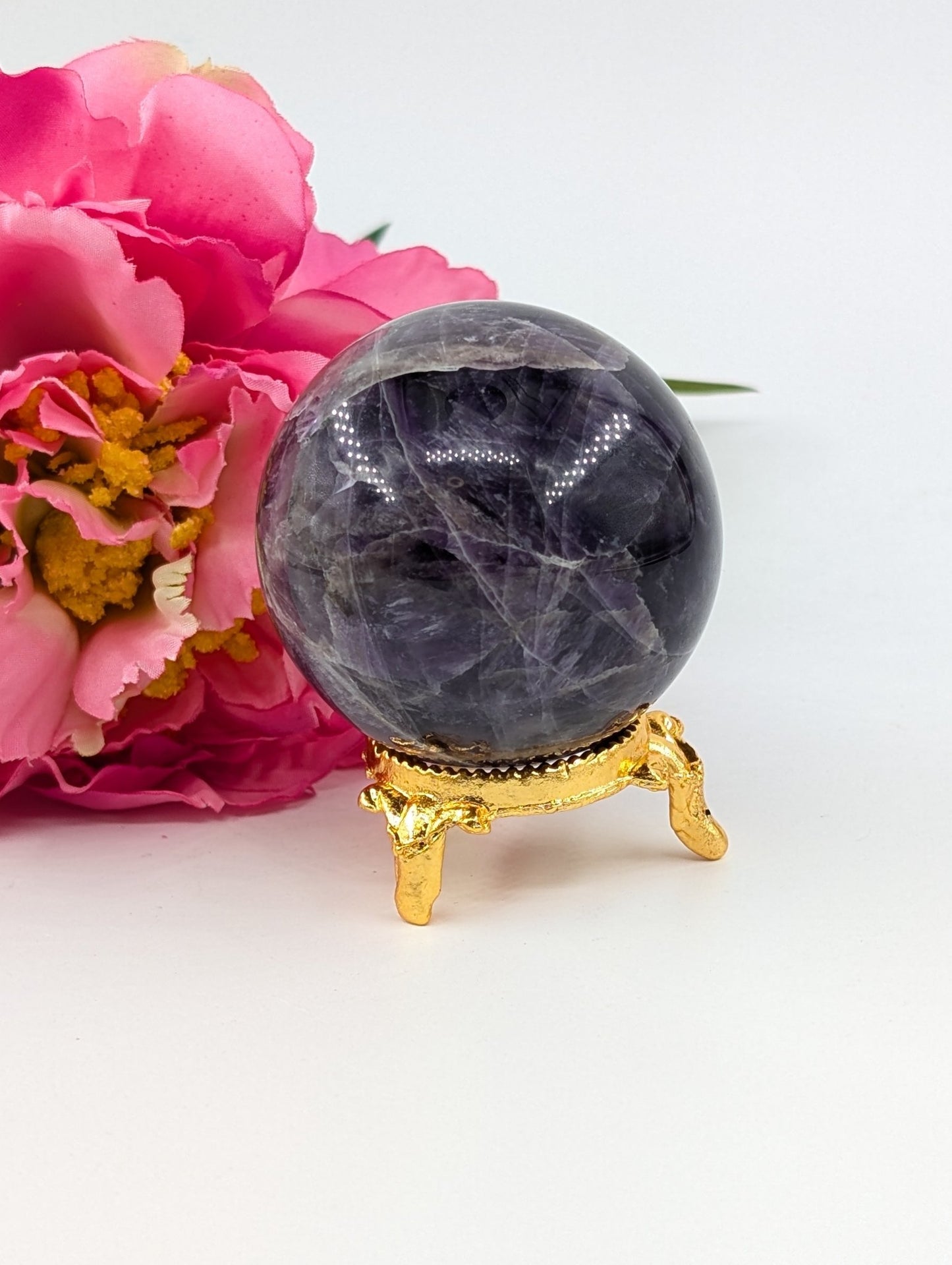 Polished Amethyst Sphere - 51mm - 196g featuring rich purple colour and natural clarity - Luna Panther