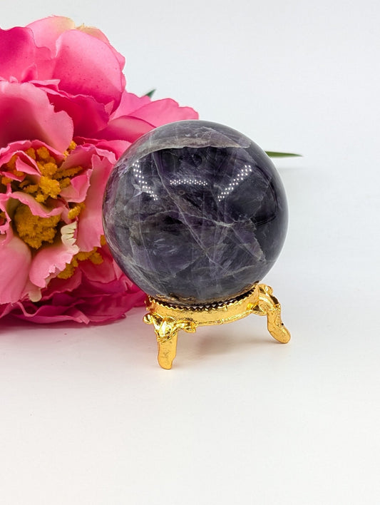 Polished Amethyst Sphere - 51mm - 196g featuring rich purple colour and natural clarity - Luna Panther