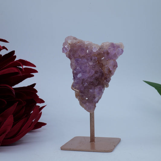 Natural Amethyst Spirit Druzy Cluster on Stand 131g featuring rich purple colour and natural clarity - Luna Panther