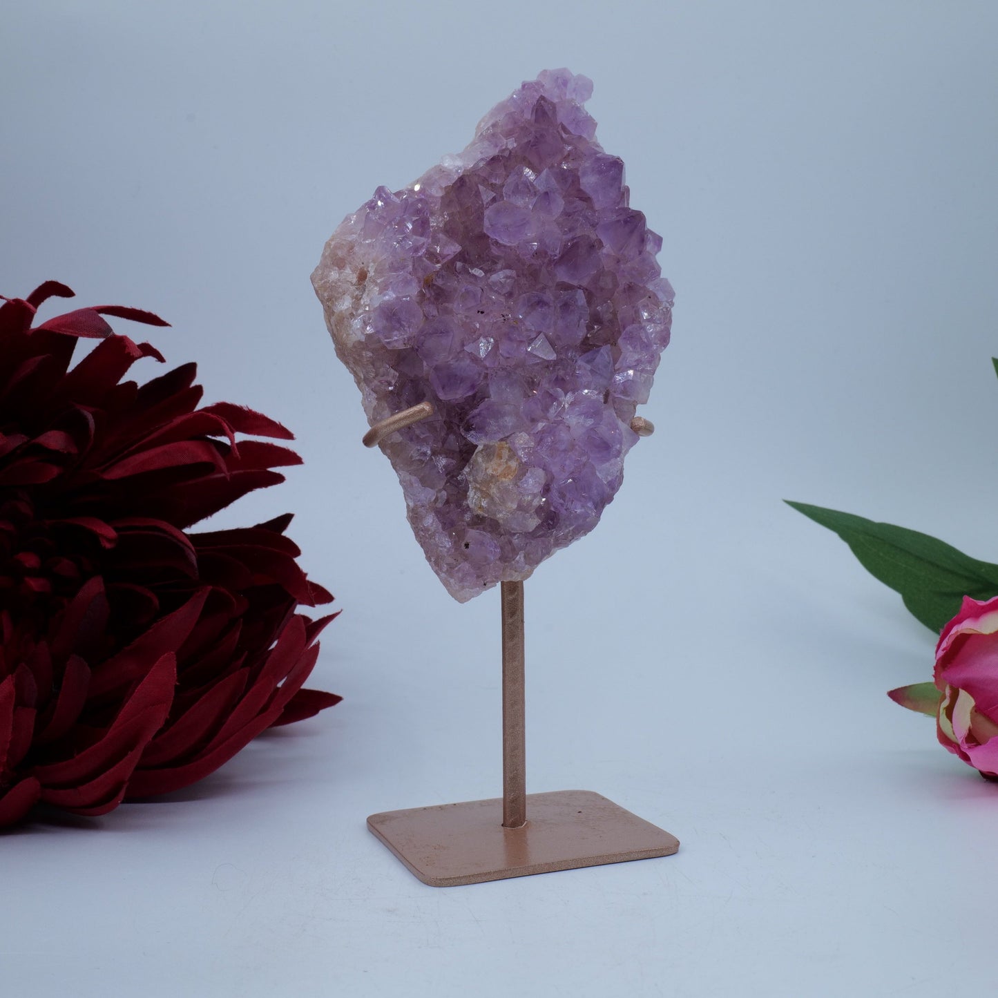 Natural Amethyst Spirit Druzy Cluster on Stand 238g featuring rich purple colour and natural clarity - Luna Panther