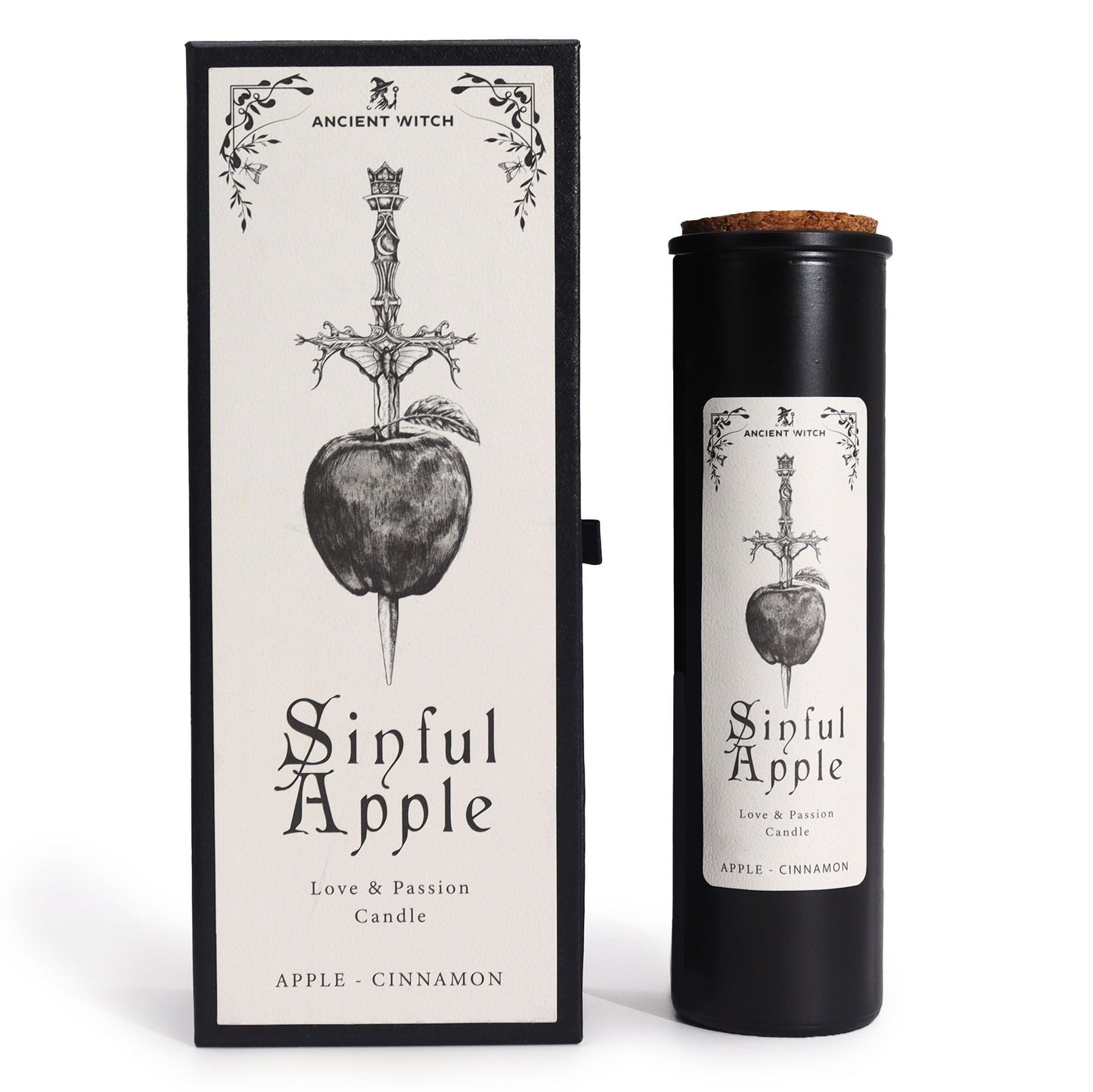 Polished Ancient Witch Ritual Candles - Sinful Apple featuring natural patterning and unique variations - Luna Panther
