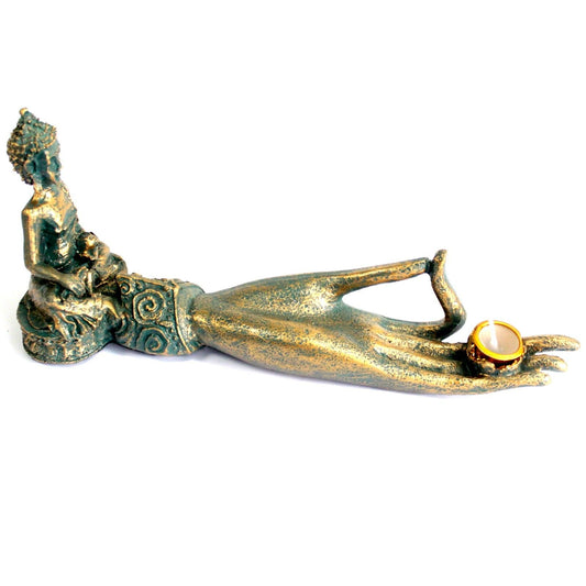 Polished Antique Buddha - Hand Incense Burner featuring natural patterning and unique variations - Luna Panther