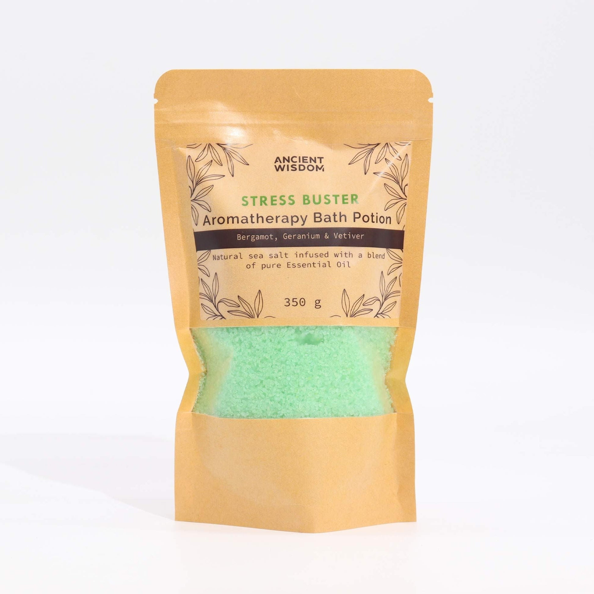 Aromatherapy Bath Potion in Kraft Bag 350g - Stress Buster - Luna Panther
