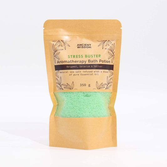 Aromatherapy Bath Potion in Kraft Bag 350g - Stress Buster - Luna Panther