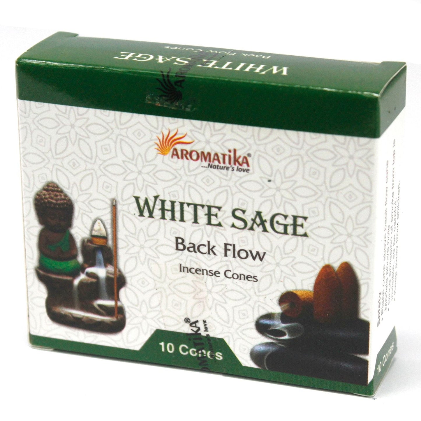 Aromatika Backflow Incense Cones - White Sage - Luna Panther