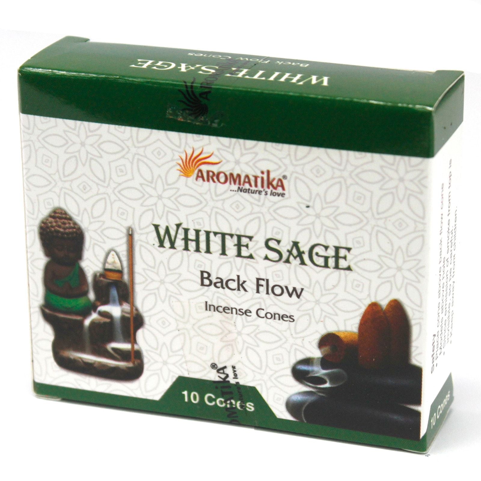 Aromatika Backflow Incense Cones - White Sage - Luna Panther