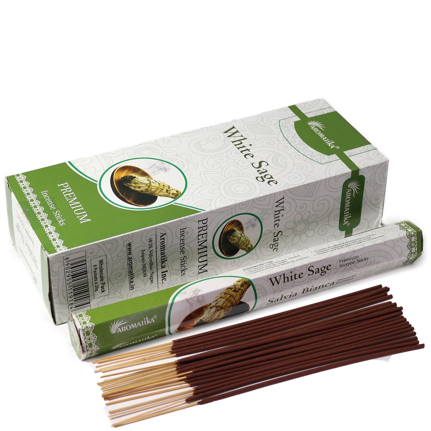 Aromatika Charcoal Free Hex Incense - White Sage - Luna Panther