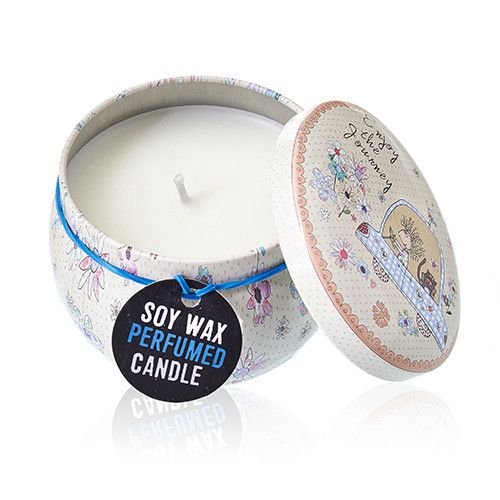 Art Tin Candle - Assorted Design - Friendly Messages - Parma Violet - Luna Panther