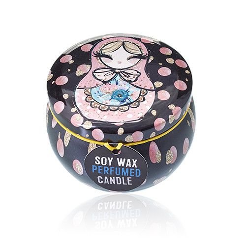 Art Tin Candle - Assorted Design - Russian Dolls - Dolly Blue - Luna Panther