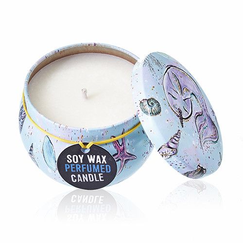 Art Tin Candle - Assorted Design - Sea life - Raspberry - Luna Panther