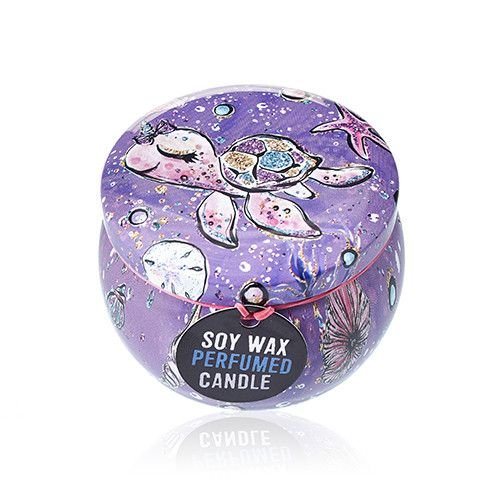 Art Tin Candle - Assorted Design - Sea life - Raspberry - Luna Panther