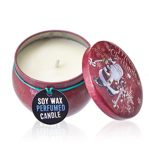 Art Tin Candle - Assorted Design - Vintage Christmas - Spiced Orange - Luna Panther