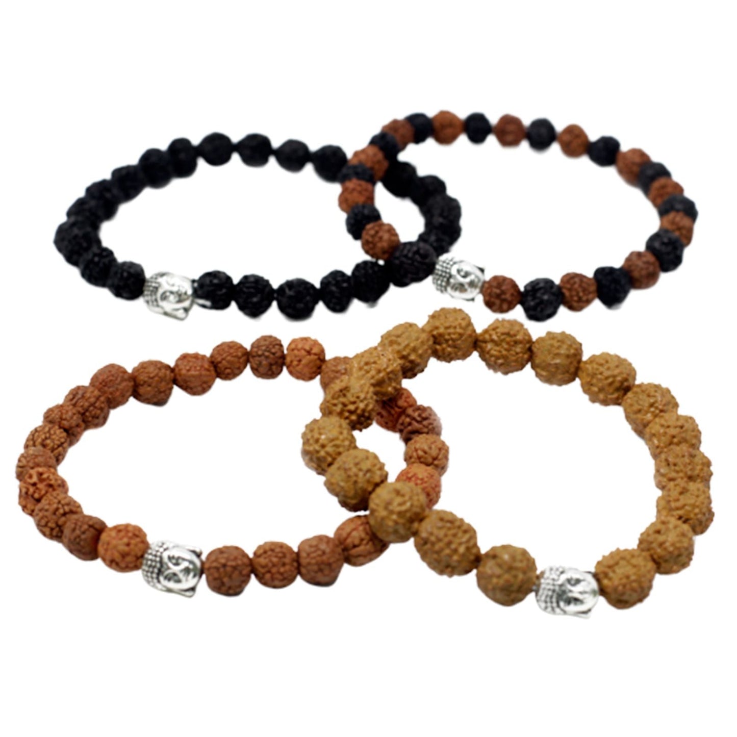 Assorted Rudraksha Buddha Bangles - Luna Panther
