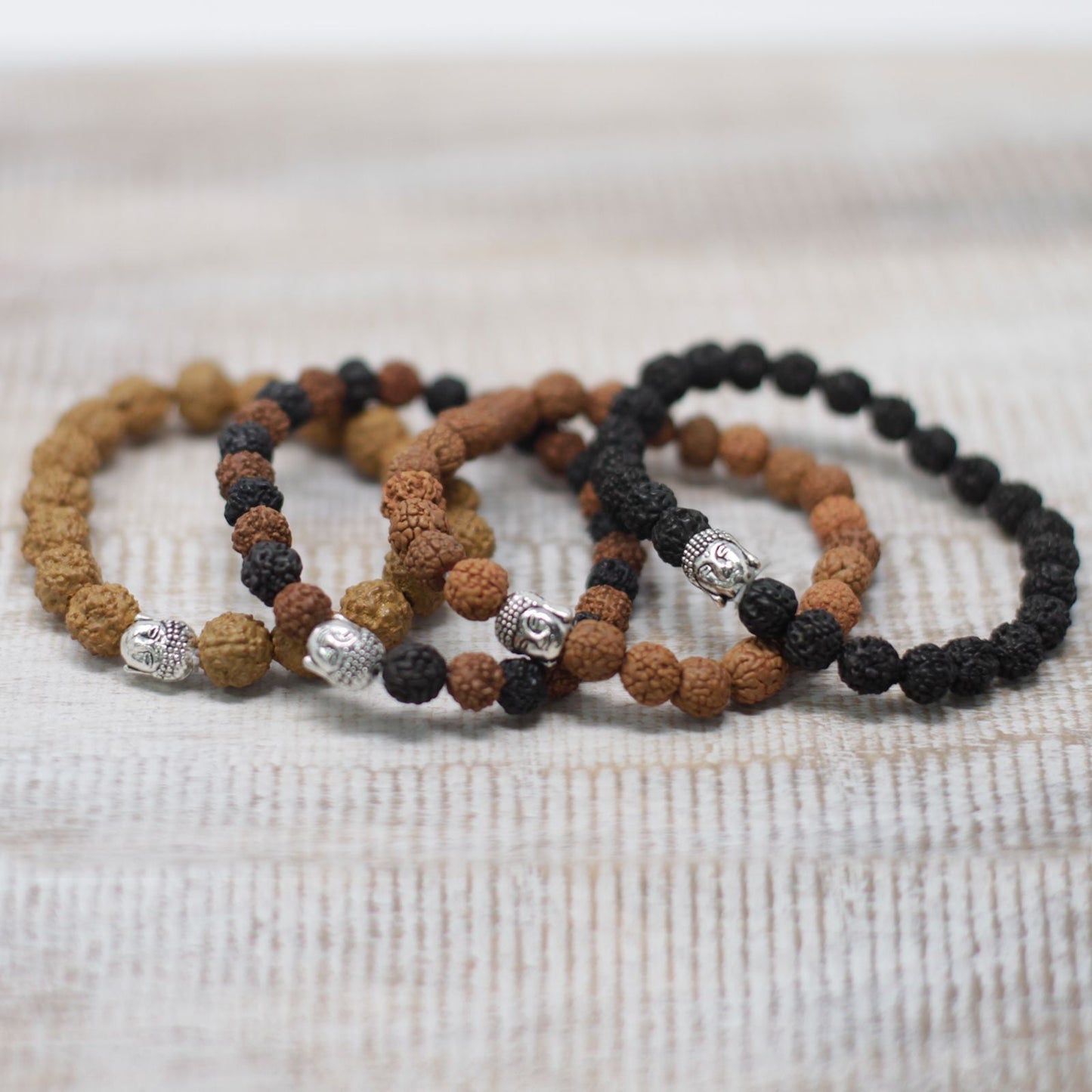 Assorted Rudraksha Buddha Bangles - Luna Panther