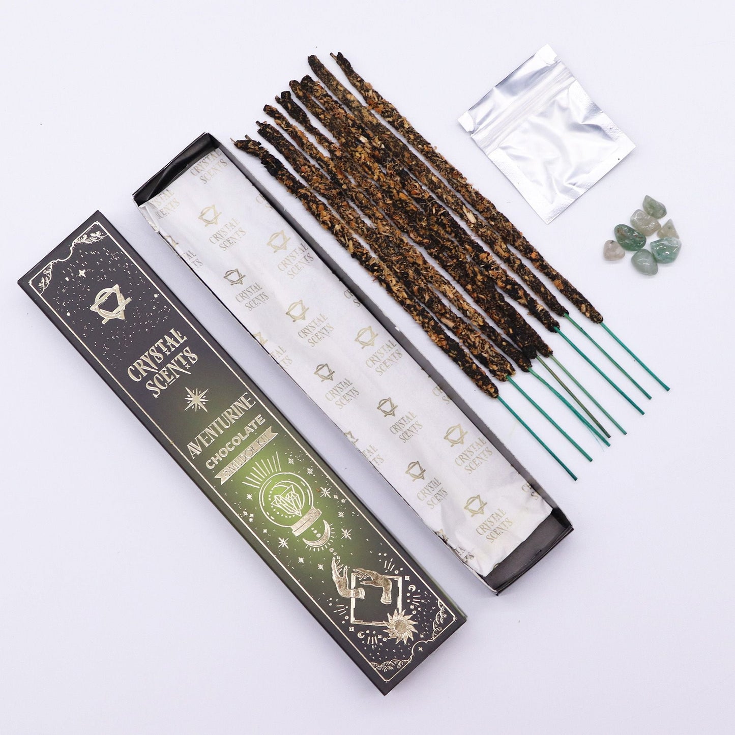 Aventurine Crystal Scents Smudge Incense - Chocolate - Luna Panther