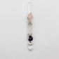 Axis of Grace Wand – Amethyst & Rose Quartz Spheres, Quartz Stem – 12 cm - Luna Panther