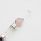 Axis of Grace Wand – Amethyst & Rose Quartz Spheres, Quartz Stem – 12 cm - Luna Panther
