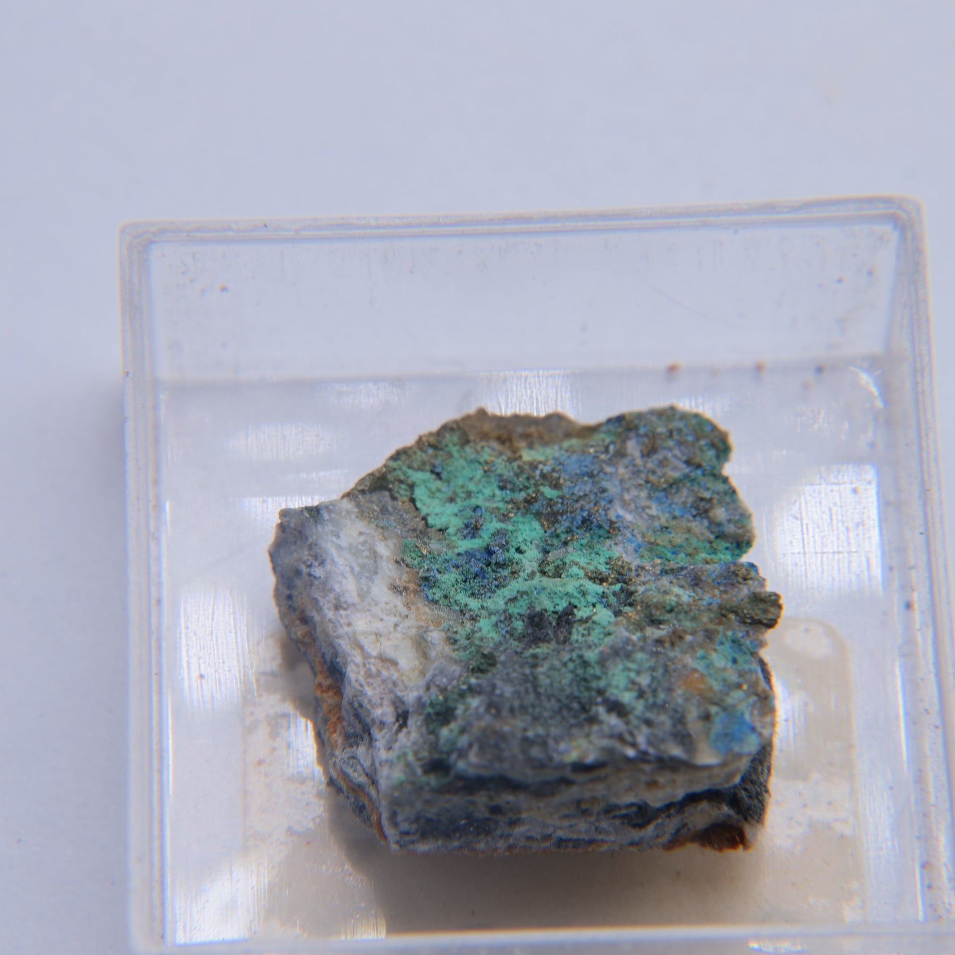 Azurite from Old Sandbed Mine, Caldbeck Fells, Cumbria - 3.6g — minerals, image 7 of 7.