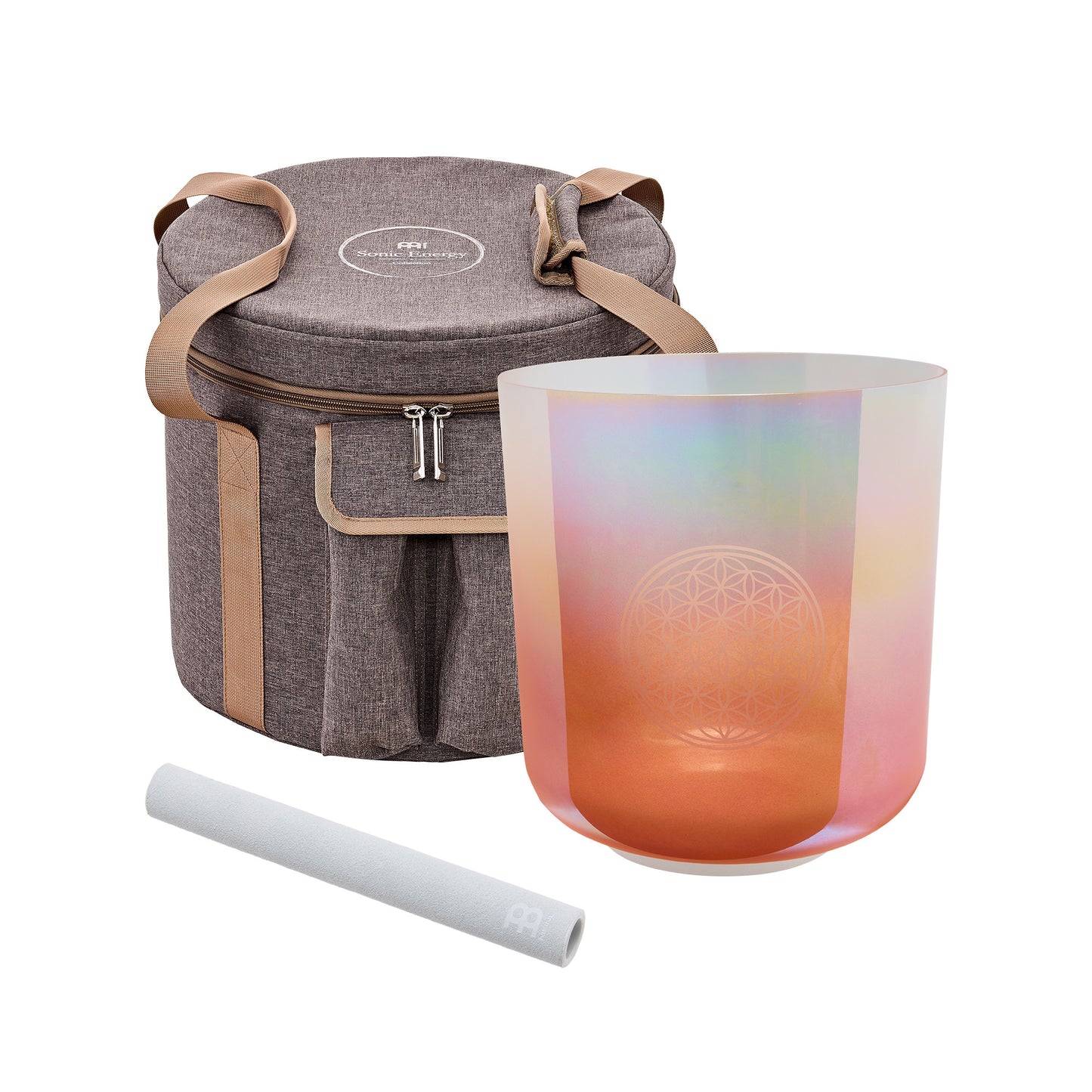 MEINL Sonic Energy Essence Crystal Singing Bowl 9" - C3/128 Hz - Light Rose Gold, Flower of Lif detail view 2 at Luna Panther