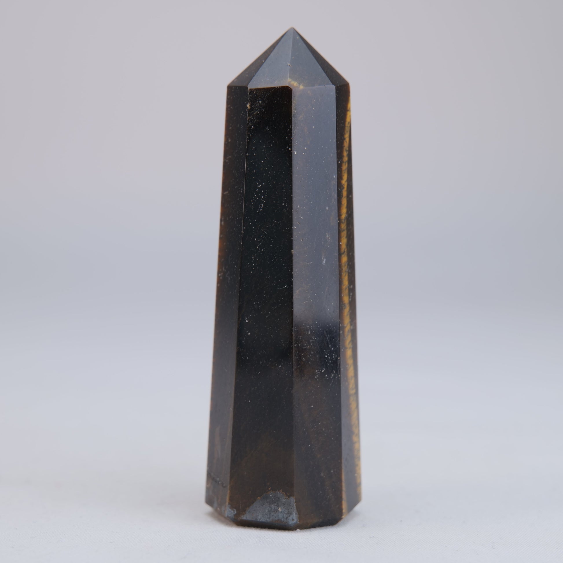 Tigers Eye Obelisk 104g natural crystal tower back