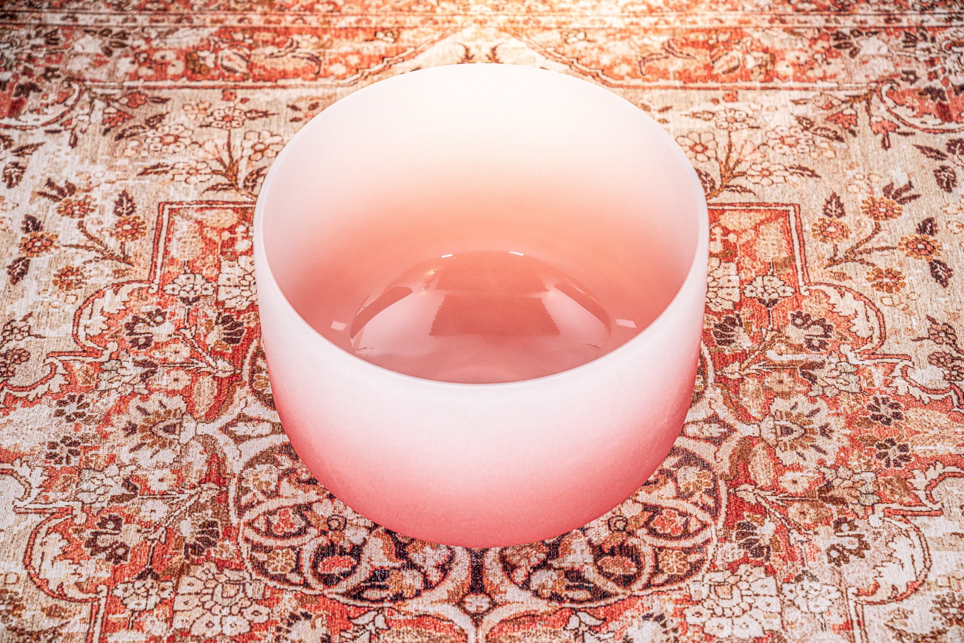 MEINL Sonic Energy Color-Frosted Crystal Singing Bowl 14" - C4/Root Chakra/440 Hz - Red detail view 2 at Luna Panther