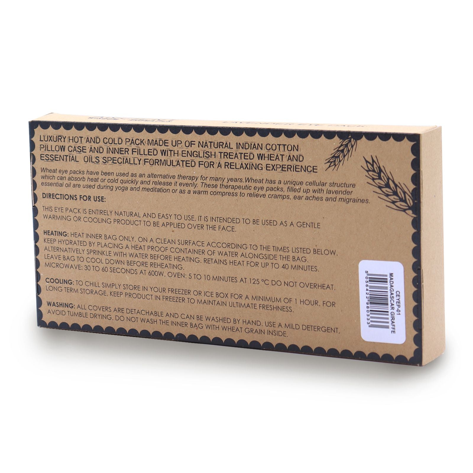 Lavender Natural Cotton and Juco Eye Pillow in Gift Box – Madagascar Giraffe – image 4