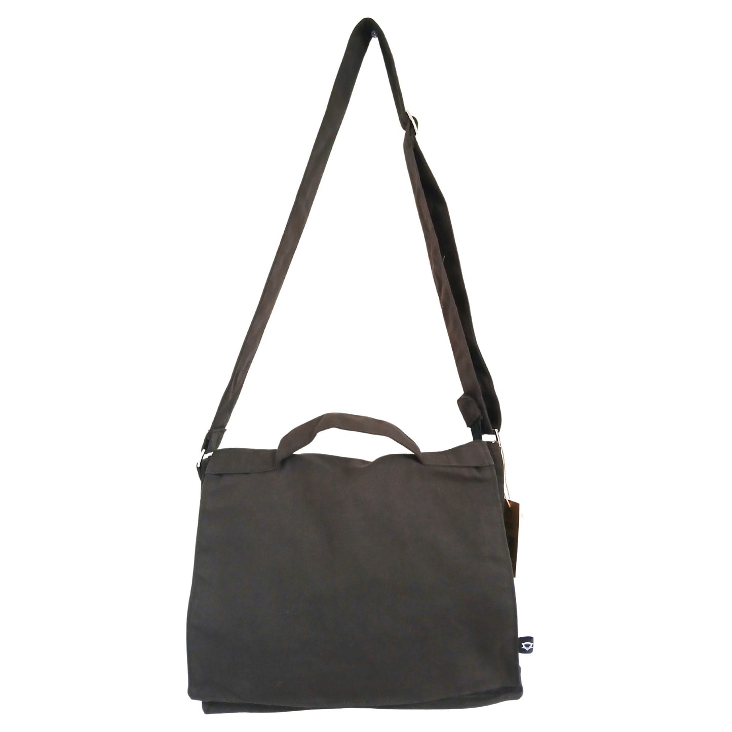 Cotton Canvas Laptop Messenger Bag – Charcoal – image 3