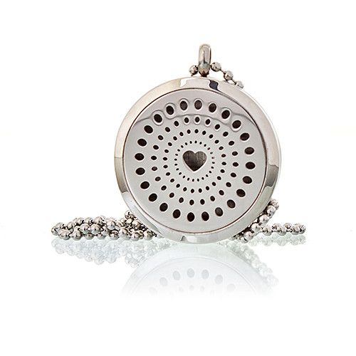 Aromatherapy Diffuser Necklace – Diamonds Heart 30 mm – image 4