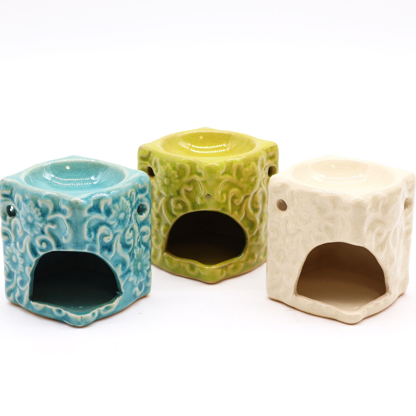 Classic Small Square Floral Oil Burners – image 3