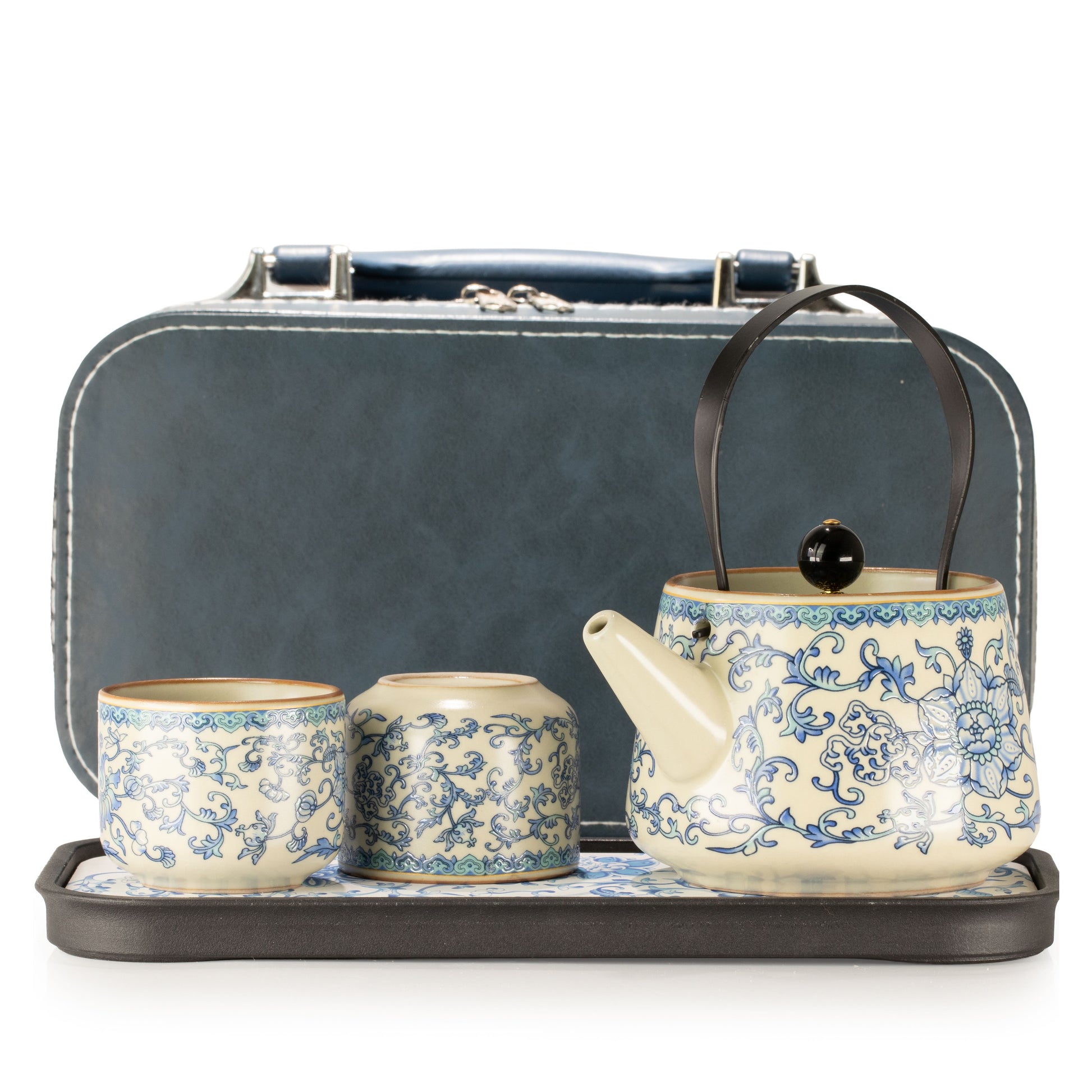 Travel Teapot Set & Two Cups – China Ru Blue – image 1
