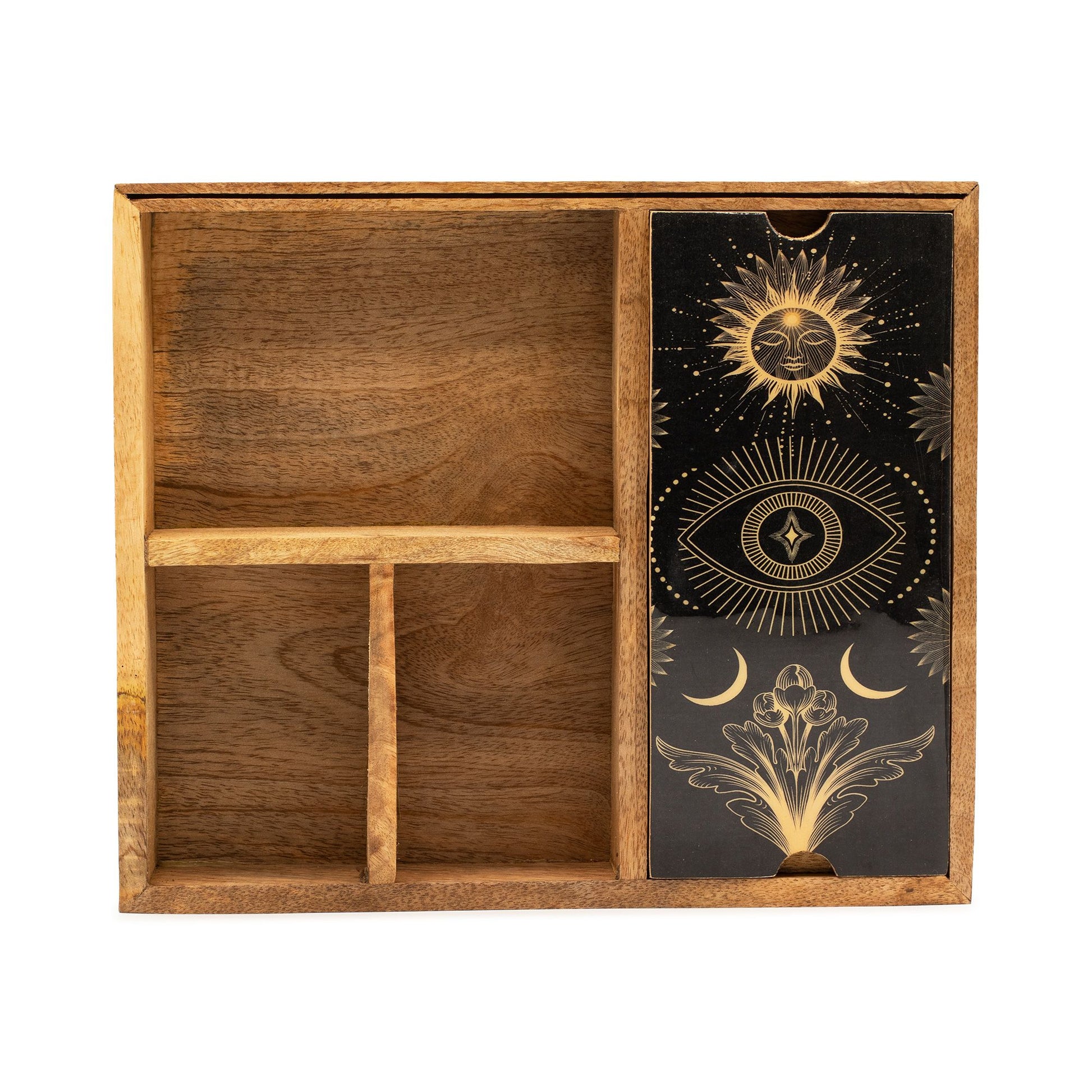 Four Section Tarot Box with Card Holder detail view 3 at Luna Panther
