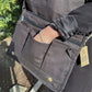 Cotton Canvas Laptop Messenger Bag – Charcoal – image 1